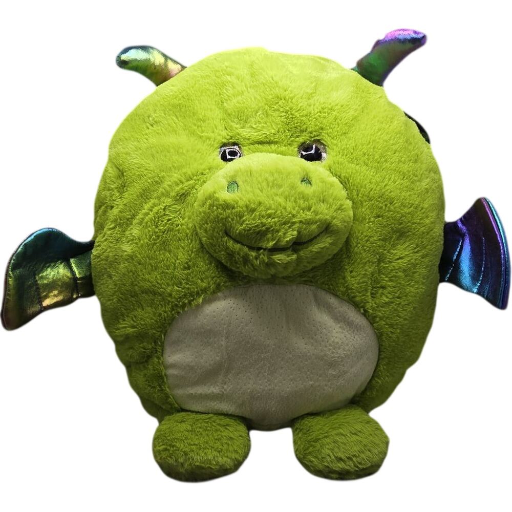 HUGme Light Up Monster Plush Stuffed Animal Green Iridescent Wings 16"